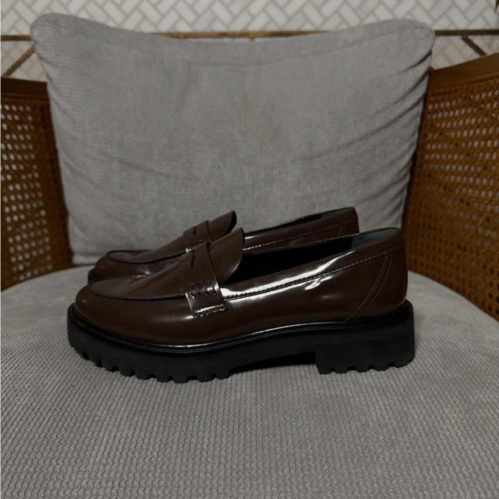 Reformation Agathea Chunky Loafer Espresso Leather